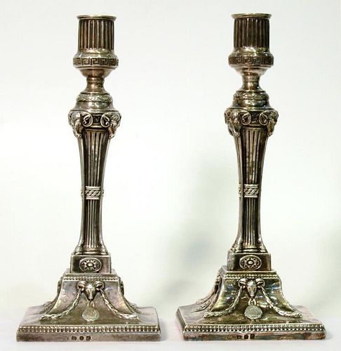 Pair George III Weighted Sterling Candlesticks