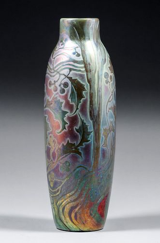 Weller SicardÂ Tall Iridescent 14" Vase c1905