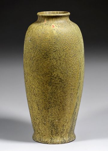 Tall Roseville Pauleo Matte Green Vase c1914