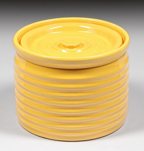Bauer Ringware Chinese Yellow Large Spice Jar c1920s