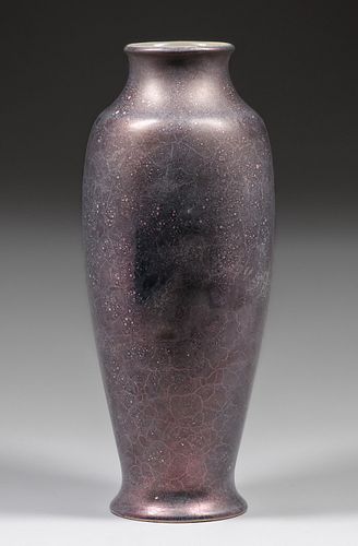 Roseville Pauleo Iridescent Purple Glazed Vase c1914