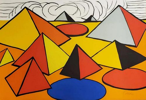 Alexander Calder, Composition with Pyramids, Circles, and Clouds, 1970