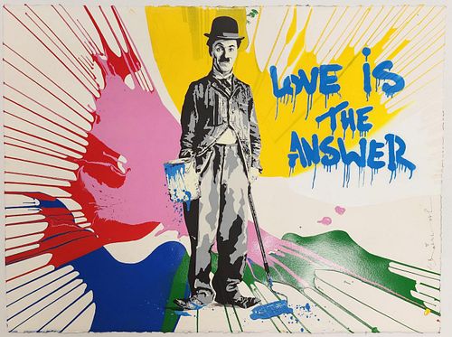 Mr. Brainwash "Love Is The Answer-Chaplin" Unique Mixed Media Original HAND SIGNED 1/1