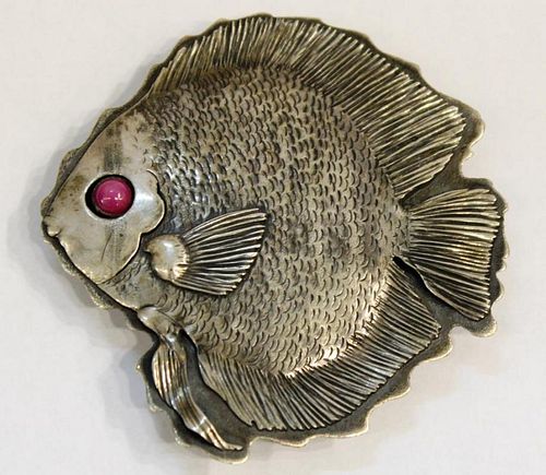 Sterling & Star Sapphire Fish-Form Buckle