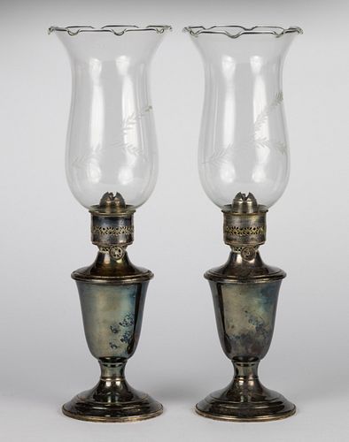 GORHAM SILVER-PLATED PAIR OF STAND LAMPS