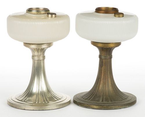 ALADDIN MODEL B-95 AND B-96 / QUEEN KEROSENE STAND LAMPS, LOT OF TWO