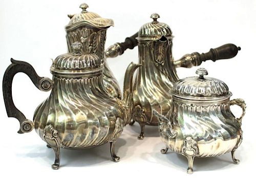 French Silver Antique Tea, Coffee, & Chocolate Set