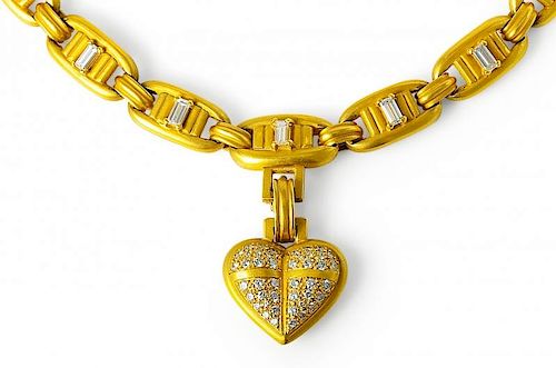 A Kieselstein-Cord Pompei Diamond Heart Pendant Necklace