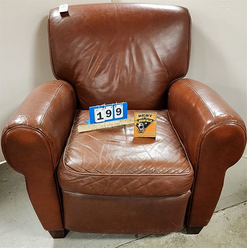 LEATHER RECLINER 36"H X 3'W X 38"D