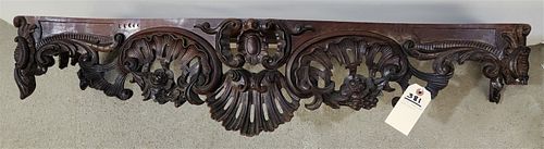 VICT. ROSEWOOD BED CROWN 8 1/2"H X 34 1/2"W X 16"D