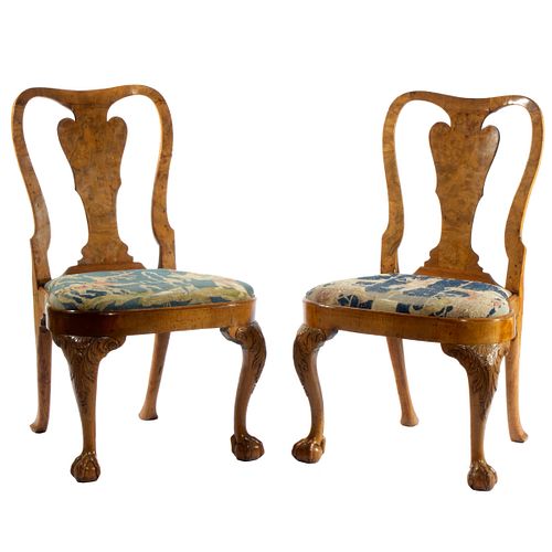 Pair Chippendale Walnut Side Chairs