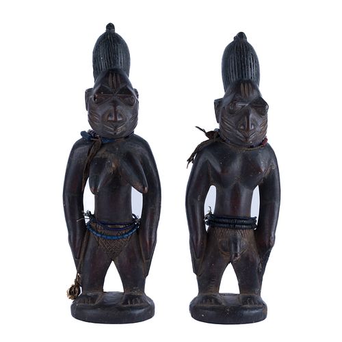 Pair of Yoruba Culture Ibeji Statues, Nigeria