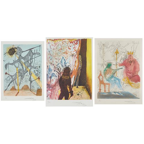 Salvador Dali (Spanish, 1904-1989) Three Prints, from Hamlet Portfolio (M./L. 607, 609, 612; F. 73-2 A, C, E), 1973-4