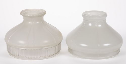ALADDIN GLASS KEROSENE LAMP SHADES, LOT OF TWO