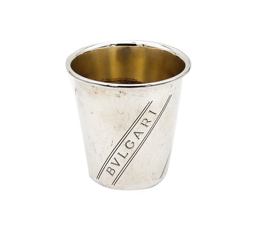 Bvlgari Roma 1970 Modernist Cup Tumbler In .925 Sterling Silver
