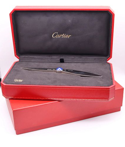 Cartier Paris Santos Letter Opener Paper Weight In Plated Stainless