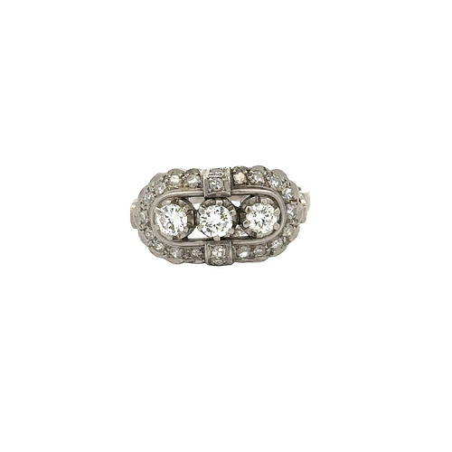 Art Deco Platinum Ring with Diamonds