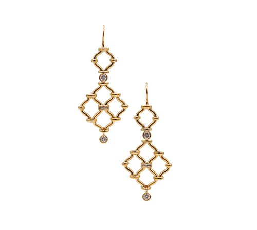 Verdura Milan Iconic Kensington Drop Earrings In 18Kt Gold With Diamonds