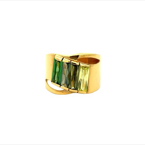 18k Gold Ring with Tourmalines