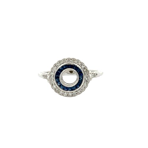 18k Gold Ring setting with Diamonds & Sapphires