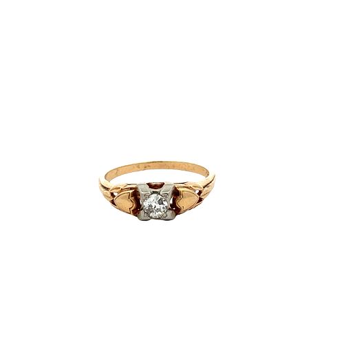 Antique 14k Gold Ring with Diamond