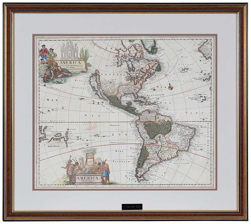Peter Schenk - Map of North and South America, 1695