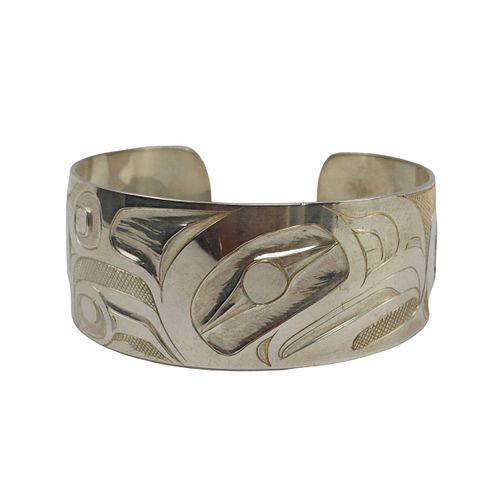 NO RESERVE - Alvin Adkins - Haida Contemporary Silver Bracelet, size 6.5 (J13998-105)