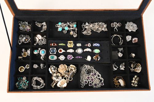 Tray Lot of Silver Jewelry