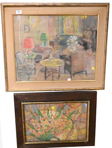 Three Piece Lot of Framed Abstract Artworks