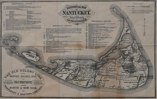 Historical Map of The Old Colony Line Nantucket