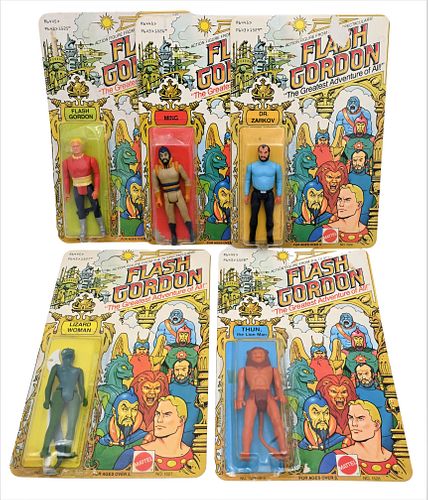 Five 1979 Mattel Flash Gordon Action Figures