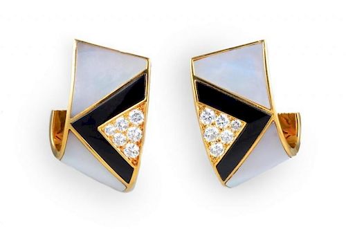 A Pair of Marina B Art Deco Style Earrings