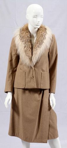 BILL BLASS FOR SAKS FIFTH AVE CASHMERE & LYNX SUIT