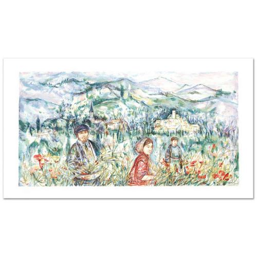 "The Flower Harvest" Limited Edition Lithograph by Edna Hibel (1917-2014), Numbered and Hand Signed with Certificate of Authenticity.
