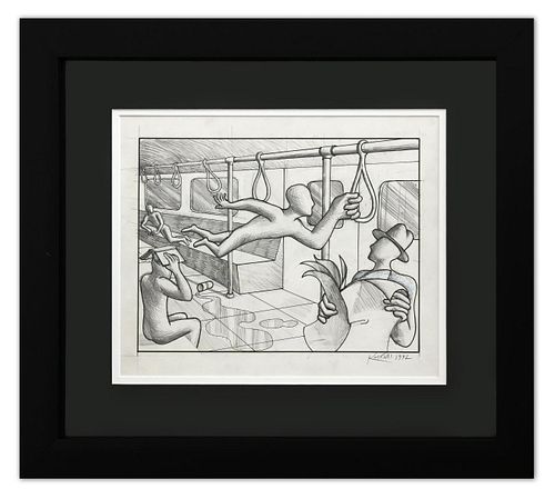 Mark Kostabi- Original Drawing on Paper "The Power of the Dream"