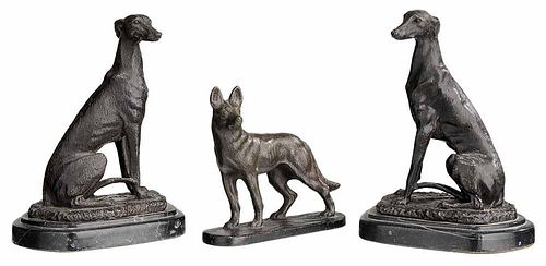 Three Bronze Dogs