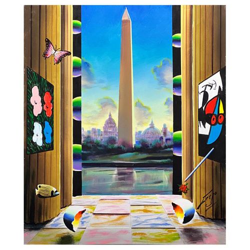 Ferjo "The Capitol" Hand Signed Original Painting on Canvas with Letter of Authenticity.