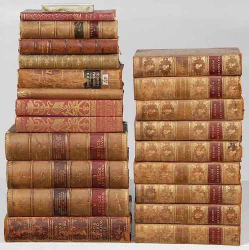 22 Assorted Leather Bound Books