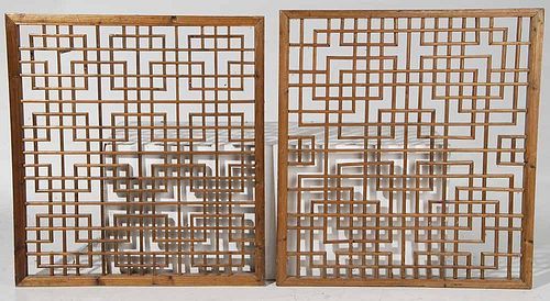 Two Chinese Hanging Wood Panels