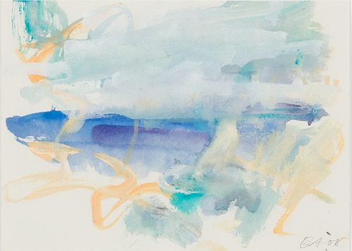 Eric Aho (Am. b. 1966), Corn Hill Beach, Watercolor on paper, framed under glass