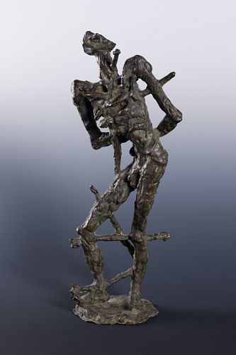Nathaniel Kaz (Am. 1917-2010), St. Sebastian Standing Figure, 1947, Bronze