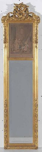 Louis XVI Style Gilt Trumeau Mirror