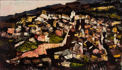 Alfred Chadbourn (Am. 1921-1998), Roussillon, France, 1977, Oil on canvas, framed