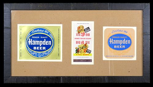 Framed 1950s Hampden Beer Collage Willimansett Massachusetts