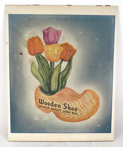 1940s Wooden Shoe Beer "Tulips" Sign Minster Ohio