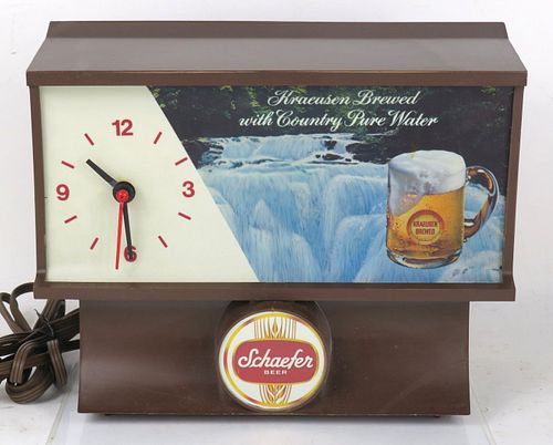 1967 Schaefer Beer Waterfall Motion Clock New York New York