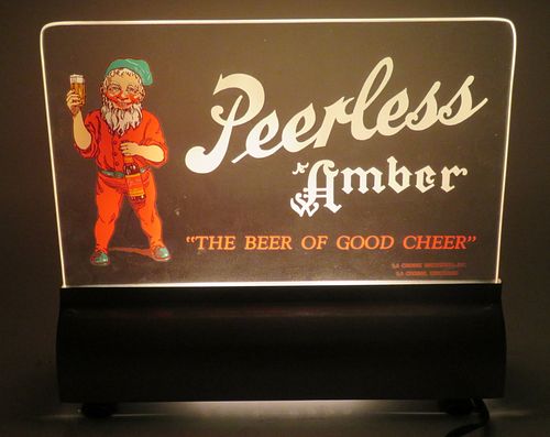 New-in-Box 1940 Peerless Amber Beer Edge-Lit Sign La Crosse Wisconsin