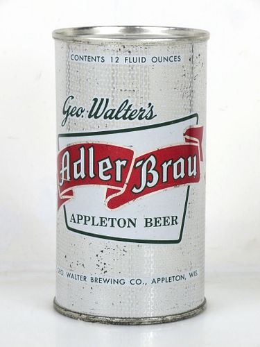 1953 Adler Brau Appleton Beer 12oz 29-19 Flat Top Can Appleton Wisconsin