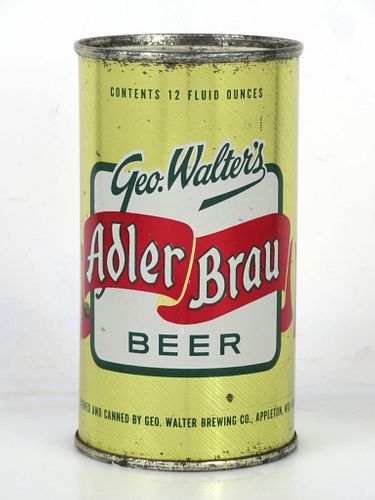 1957 Adler Brau Beer 12oz 29-22 Bank Top Can Appleton Wisconsin