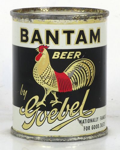 1953 Bantam Beer 8oz 241-17.1b Flat Top Can Detroit Michigan